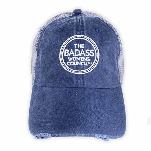 Badass Women's Council Distressed Blue Hat